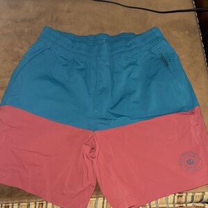 Wilson Teal Athletic Shorts with Red Tag
